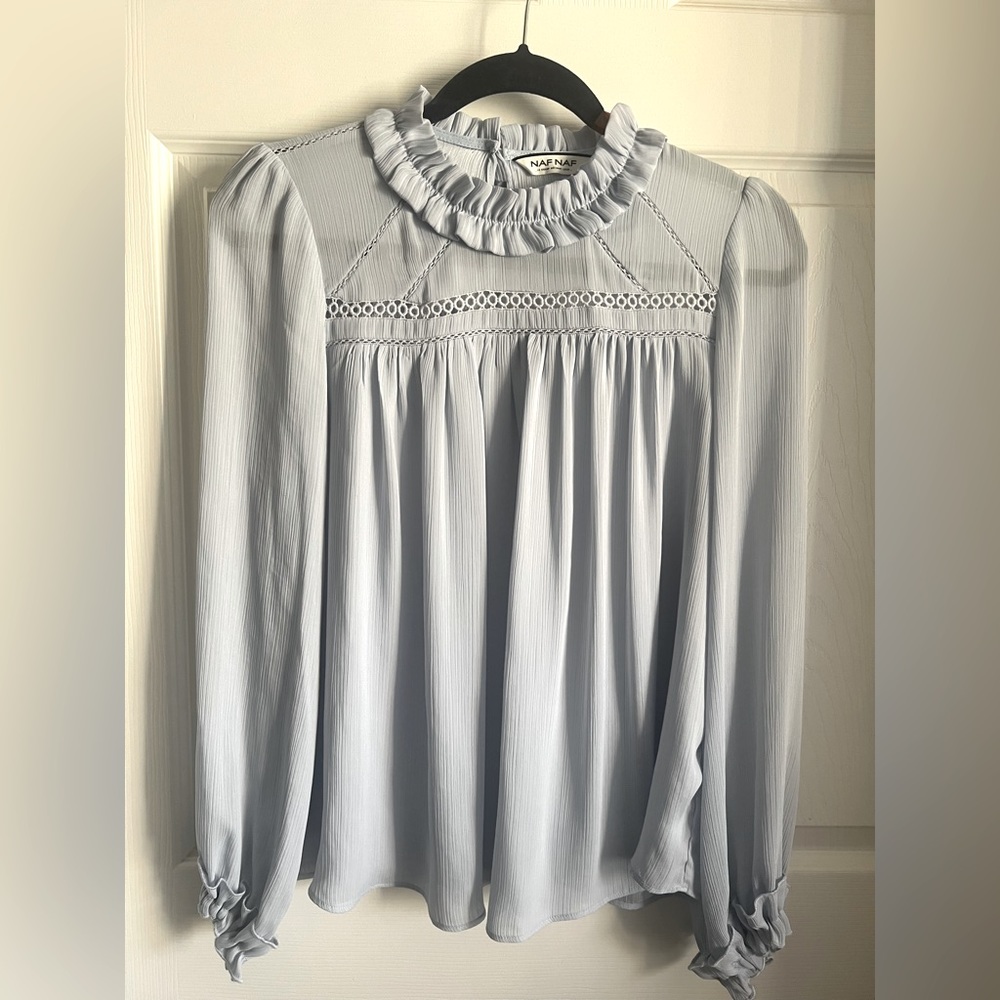 Anthropologie Nef Nef Victorian Style Periwinkle Blue Blouse